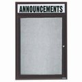 Aarco Aarco Products ODCC3624RHBA 1-Door Outdoor Enclosed Bulletin Board with Header - Bronzed Anodized ODCC3624RHBA